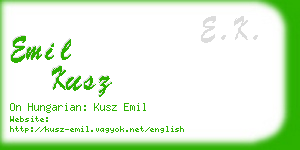 emil kusz business card